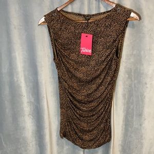 Ann Taylor cheetah print sleeveless blouse medium petite